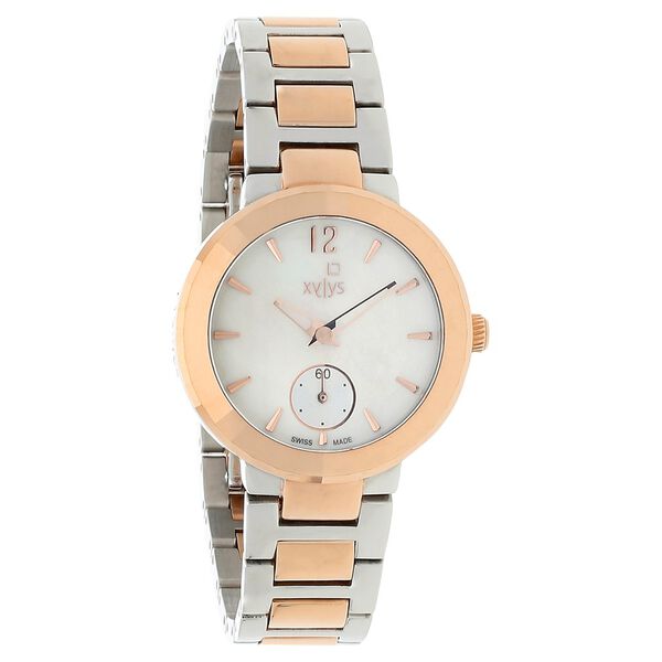 Xylys Swiss Analog Two Toned Stainless Steel Strap Mother of Pearl Dial Watch For Women - image number 1