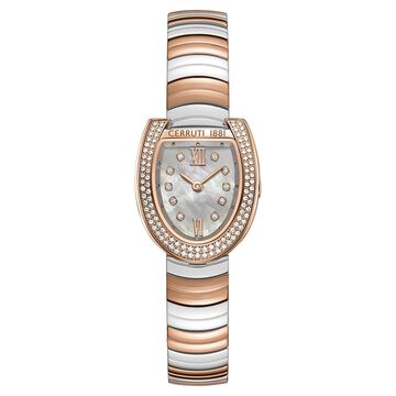 Cerruti 1881 Quartz Analog Mother of Pearl Dial Golden Stainless Steel Strap Watch For Women