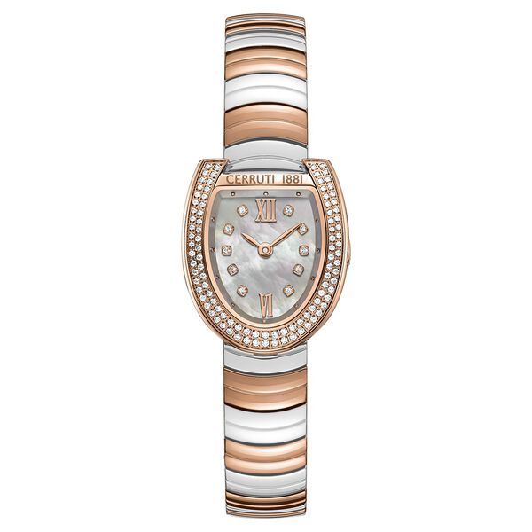 Cerruti 1881 Quartz Analog Mother of Pearl Dial Golden Stainless Steel Strap Watch For Women - image number 0