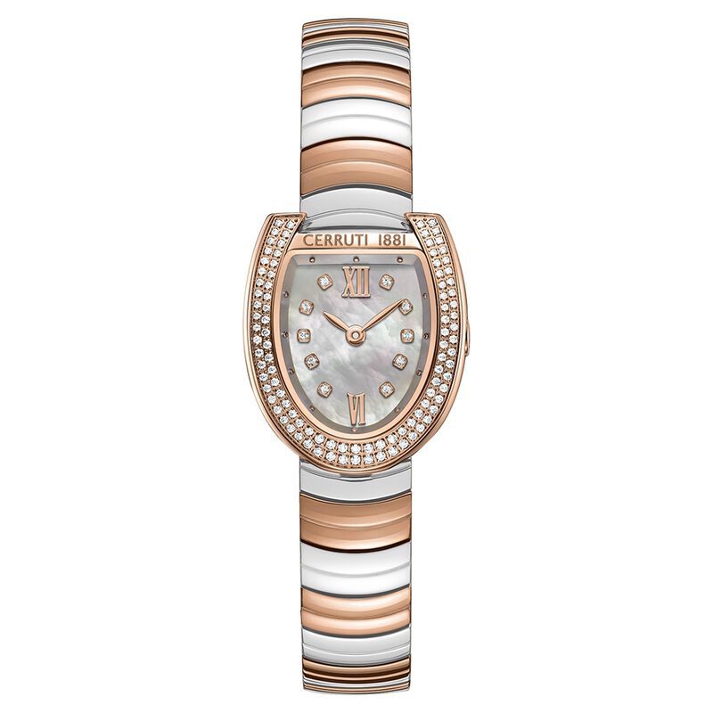 Cerruti 1881 Quartz Analog Mother of Pearl Dial Golden Stainless Steel Strap Watch For Women