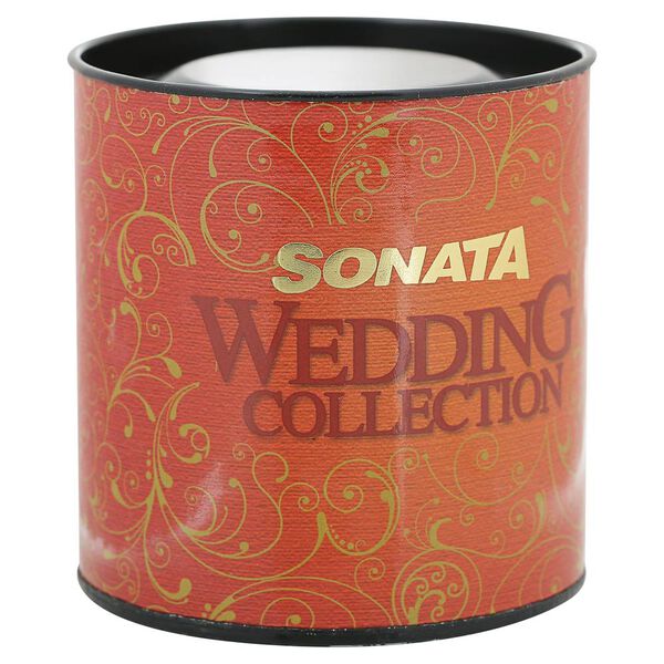 Sonata Wedding Maroon Dial Women Watch With Metal Strap - image number 4