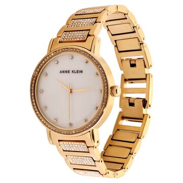 Anne Klein Quartz Analog Mother of Pearl Dial Metal Strap Watch for Women