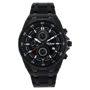 Titan Quartz Chronograph Black Dial Stainless Steel Strap Watch for Men