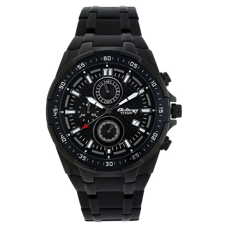 Titan Quartz Chronograph Black Dial Stainless Steel Strap Watch for Men - image number 0