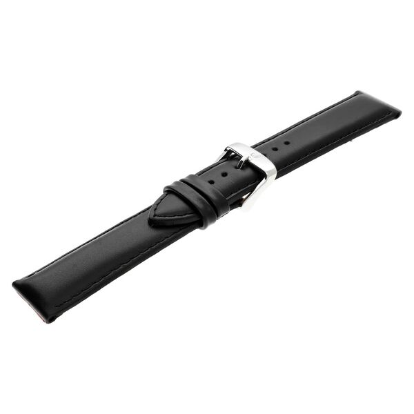 22 mm Black Genuine Leather Straps for Men - image number 3