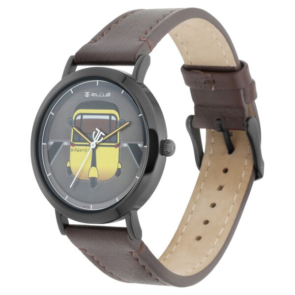 Titan Quartz Anthracite Dial Analog Leather Strap Watch for Men - image number 2