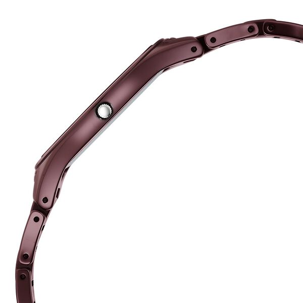 Titan Edge Wine Ceramic Quartz Analog Maroon Dial Red Ceramic Strap Watch For Women - image number 3