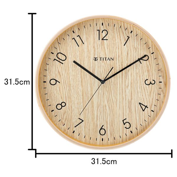 Titan Wooden Brown Wall Clock with Silent Sweep Technology - 31.5 cm x 31.5 cm (Medium) - image number 3