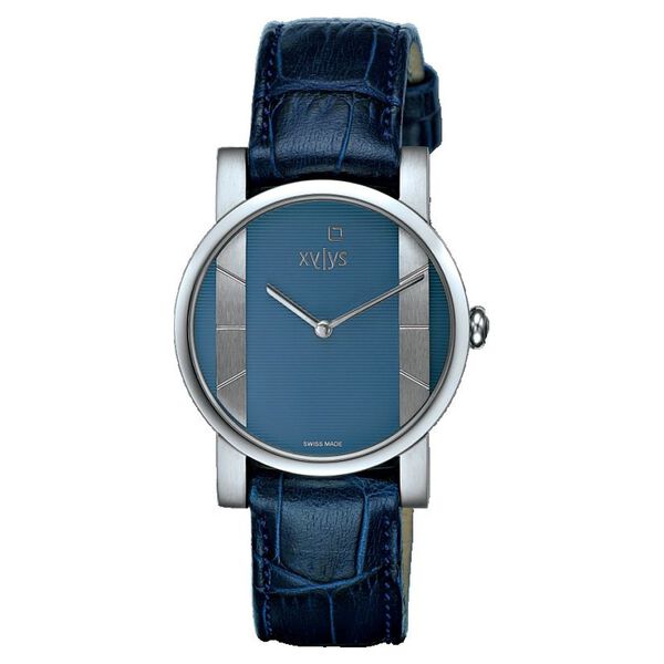 Xylys Swiss Analog Blue Leather Strap and Blue Dial Watch For Men - image number 0