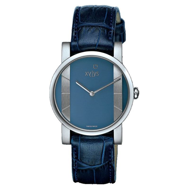 Xylys Swiss Analog Blue Leather Strap and Blue Dial Watch For Men