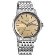 Xylys Automatic Orange Dial Silver Stainless Steel Strap Watch For Men - image number 1