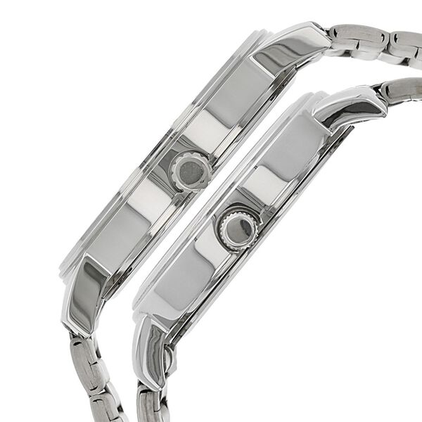 Titan Quartz Analog with Date Silver Dial Stainless Steel Strap Watch for Couple - image number 2