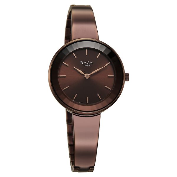 Titan Raga Showstopper Quartz Analog Brown Dial Metal Strap Watch For Women - image number 1