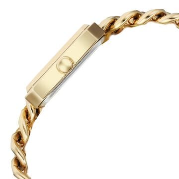 Vyb Showstopper By Fastrack Quartz Analog Black Dial Golden Metal Strap Watch For Girls