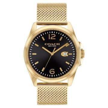 Coach Black Dial Stainless Steel Strap Watch for Men