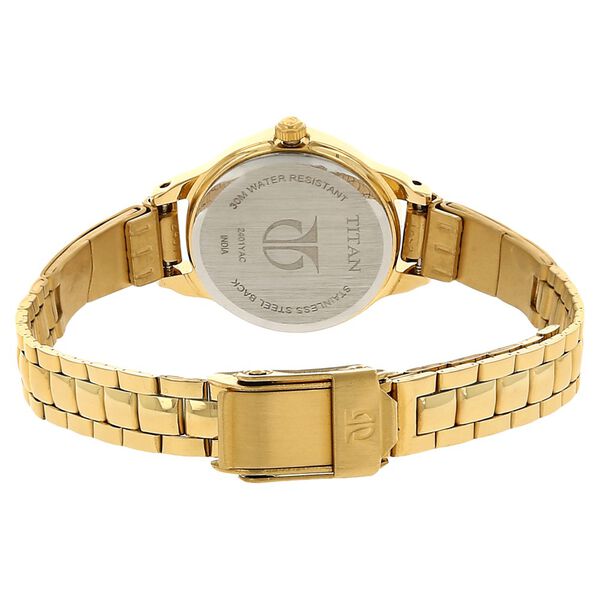 Titan Quartz Analog Black Dial Stainless Steel Strap Watch for Women - image number 3