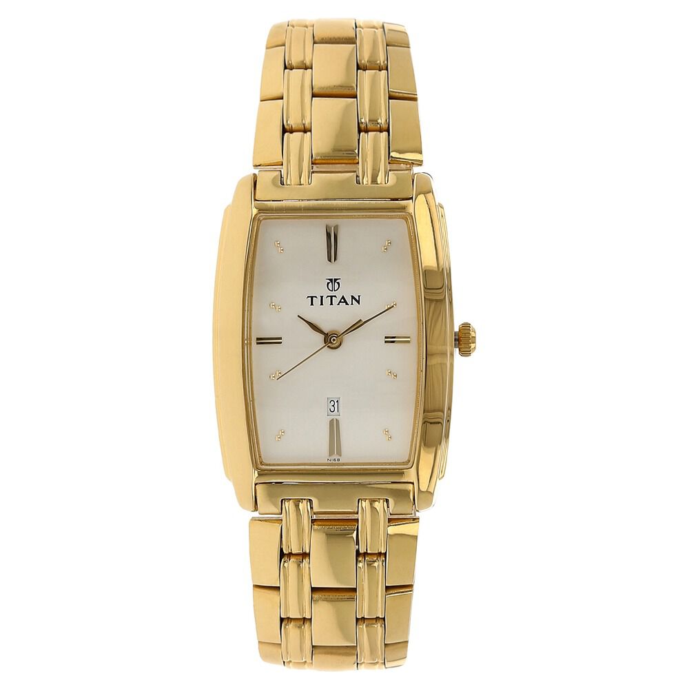 Buy Online Titan Regalia White Dial Analog with Date Metal Strap
