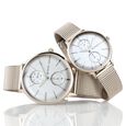 Titan Quartz Multifunction White Dial Stainless Steel Strap Watch for Couple - image number 5