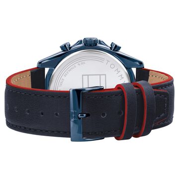 Tommy Hilfiger Quartz Multifunction Blue Dial Leather Strap Watch for Men