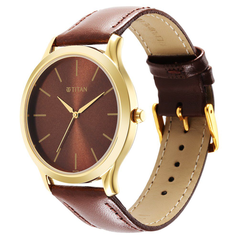 Buy Online Titan Karishma Radiance Brown Dial Analog Leather Strap