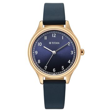 Titan Neo Quartz Analog Blue Dial Blue Leather Strap Watch For Women