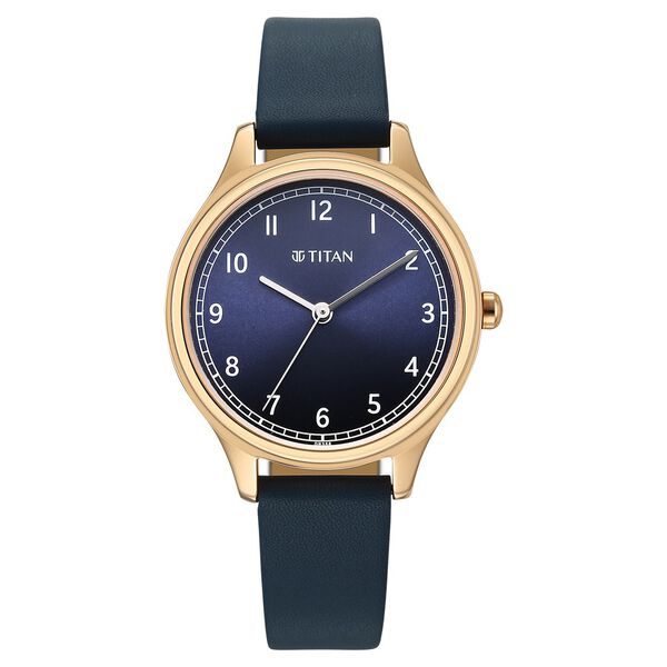 Titan Neo Quartz Analog Blue Dial Blue Leather Strap Watch For Women - image number 0