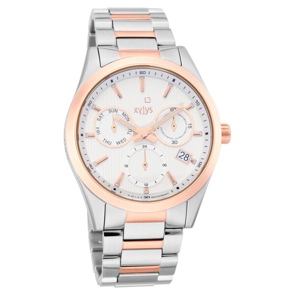 Xylys Swiss Multifunction Two Toned Stainless Steel Strap White Dial Watch For Men - image number 0