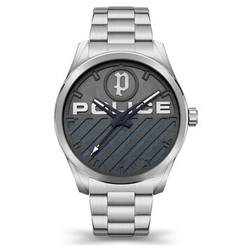 Police Quartz Analog Blue Dial Stainless Steel Strap Watch for Men