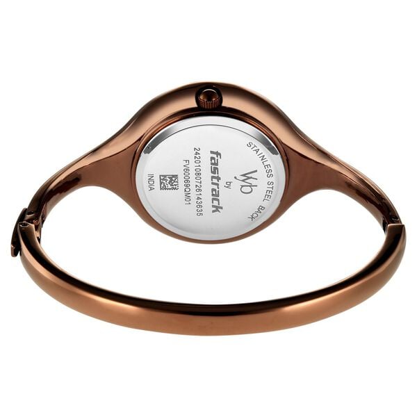 Vyb Slayer By Fastrack Quartz Analog Black Dial Brown Metal Strap Watch For Girls - image number 6