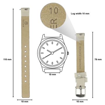 10 mm Pink Genuine Leather Strap for Women