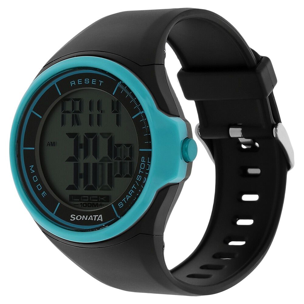 Buy Online SF Digital Dial Black Plastic Strap Watch for Men