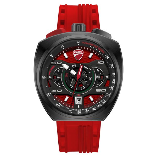 Ducati Quartz Chronograph Red Dial Red Silicone Strap Watch For Men - image number 0