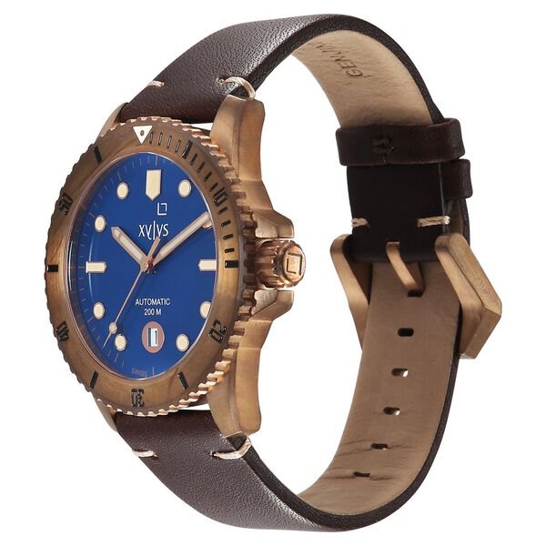 Xylys Mariana Swiss Analog with Date Blue Dial Geniune Leather Strap Watch For Men - image number 2