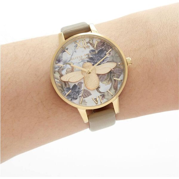 Olivia Burton Quartz Analog White Dial Leather Strap Watch for Women - image number 5