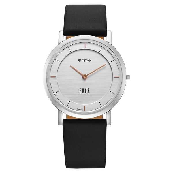 Titan Edge Quartz Analog White Dial Blue Leather Strap Watch For Men - image number 0