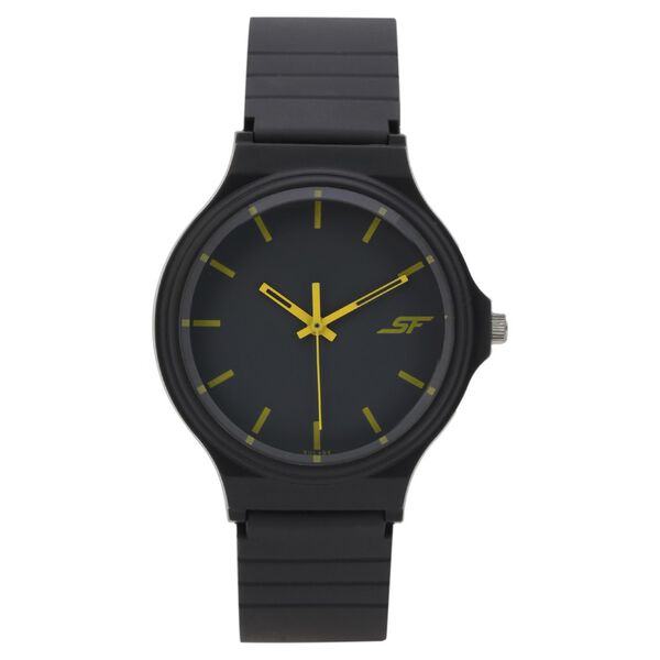 SF Quartz Analog Black Dial Plastic Strap Watch for Men - image number 1