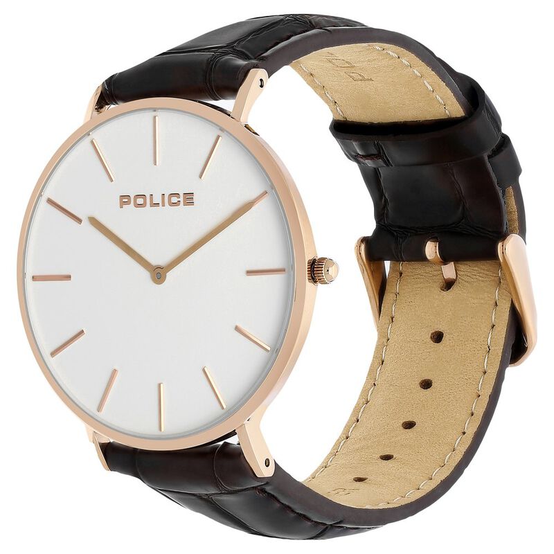 Police Quartz Analog White Dial Leather Strap Watch for Men - image number 2