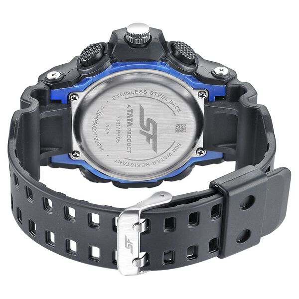 SF Quartz Analog Digital Black Dial Plastic Strap Watch for Men - image number 3
