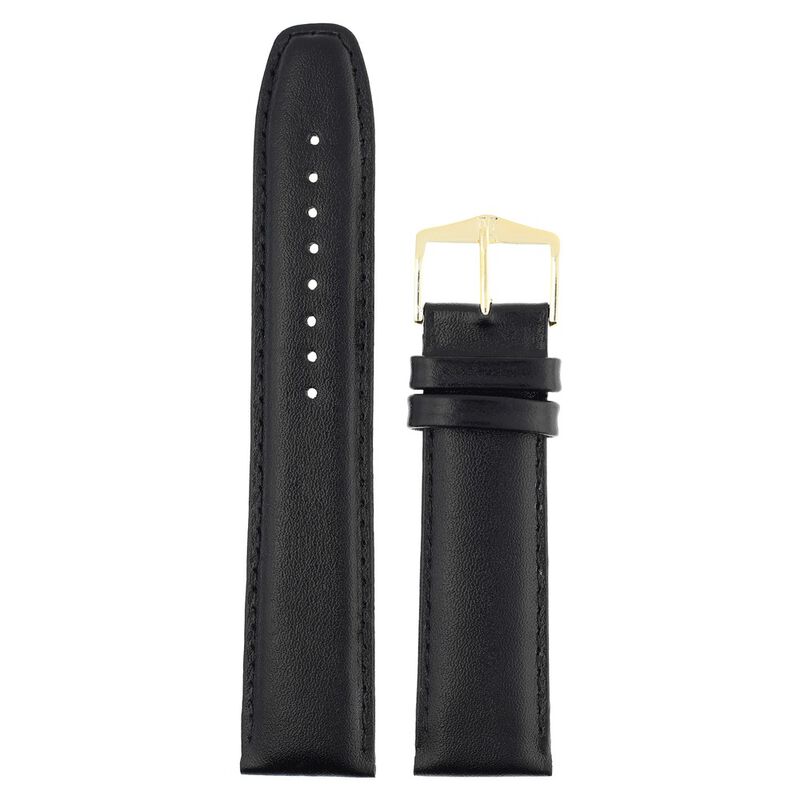 22 mm Black Genuine Leather Straps for Men