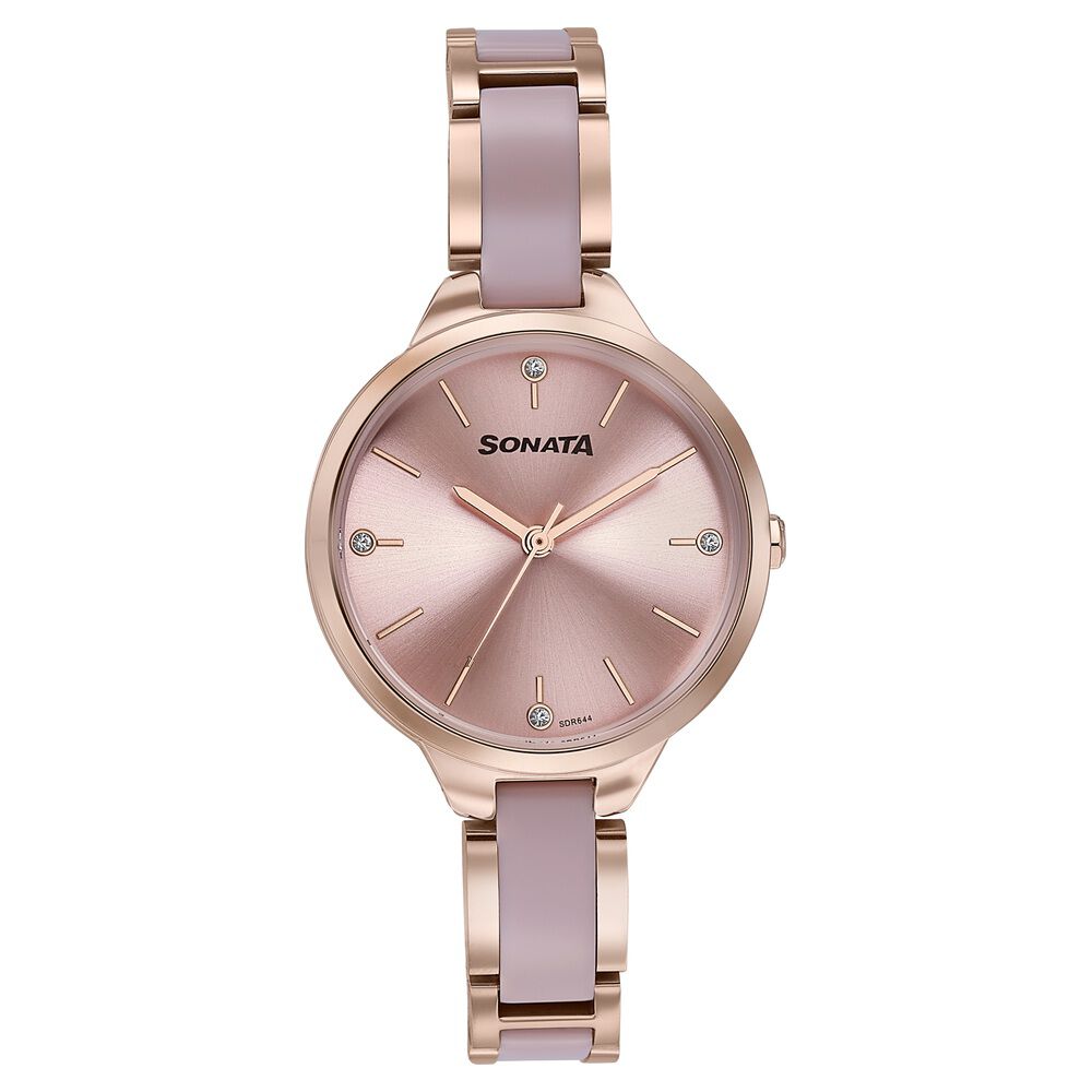 Buy Online Sonata Wedding Edit Quartz Analog Pink Dial Stainless