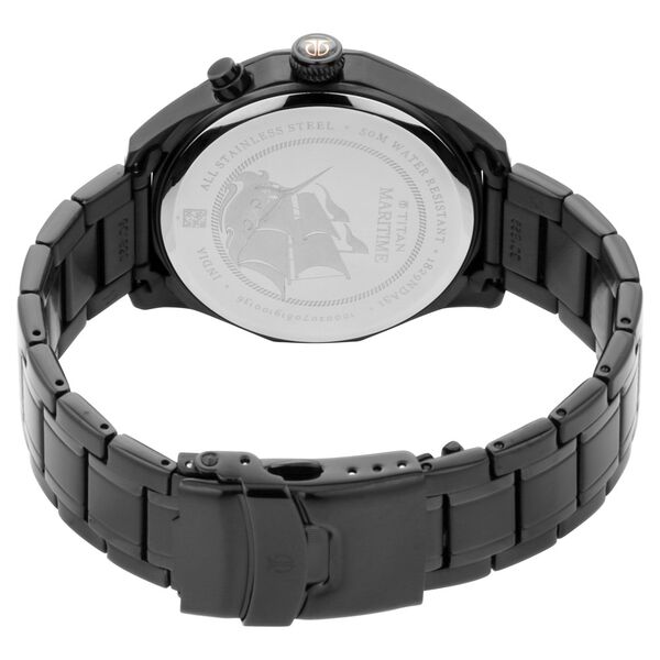 Titan Maritime Black Dial Quartz Multifunction Stainless Steel Strap watch for Men - image number 4