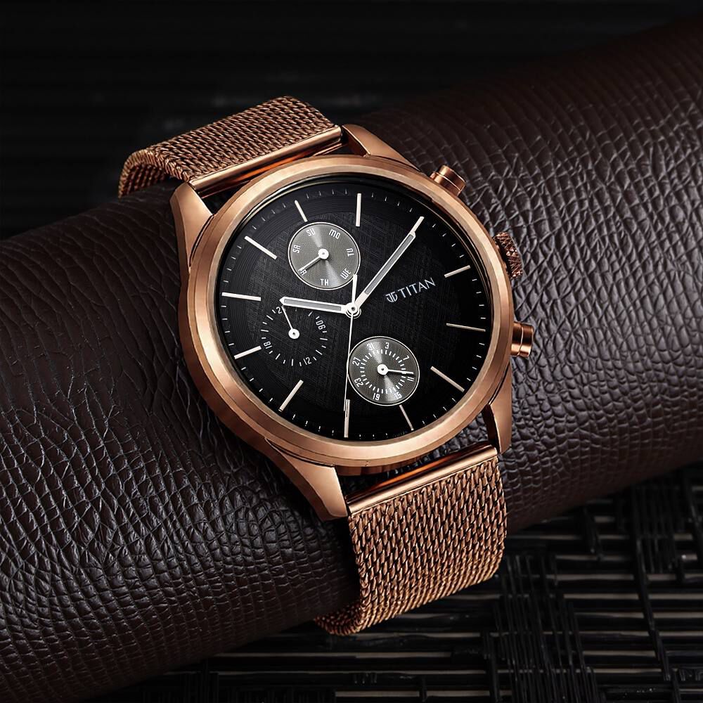 Titan Neo Splash Black Dial Quartz Analog with Date Stainless Steel Strap watch for Men-picture-10