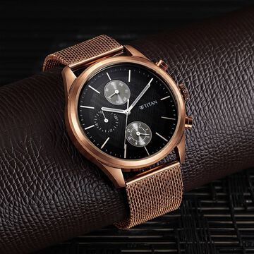 Titan Neo Splash Black Dial Quartz Analog with Date Stainless Steel Strap watch for Men