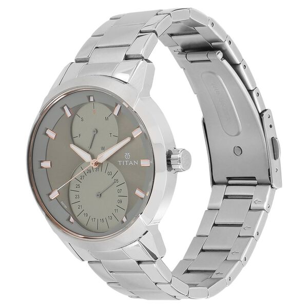 Titan Quartz Multifunction Grey Dial Stainless Steel Strap Watch for Men - image number 1