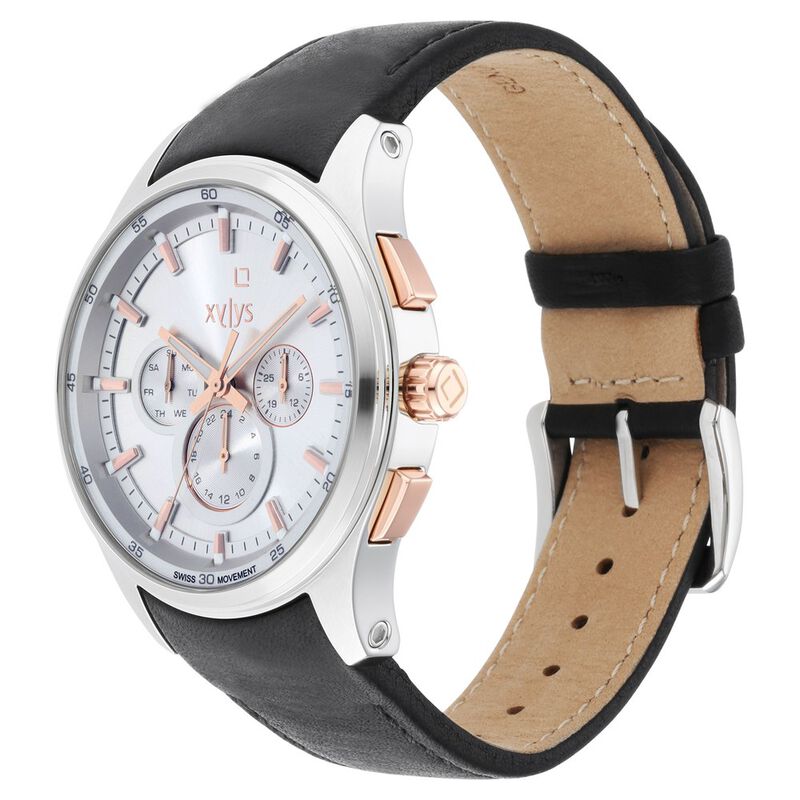 Buy Online Xylys Quartz Multifunction White Dial Leather Strap Watch