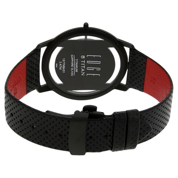 Titan Quartz Analog Black Dial Leather Strap Watch for Men - image number 3