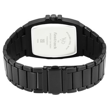Vyb Pioneer By Fastrack Quartz Analog Black Dial Metal Strap Watch For Guys