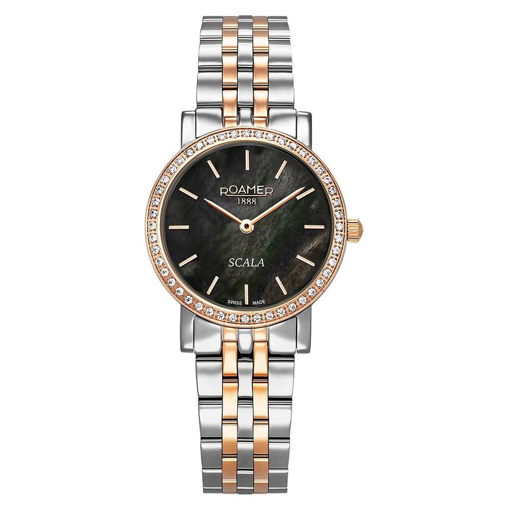 Roamer Scala Quartz Analog Black Mother Of Pearl Dial Two Toned Stainless Steel Strap Watch For Women-image-17