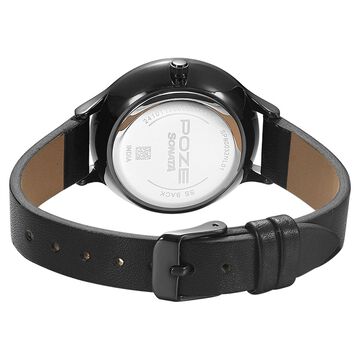 Poze by Sonata Quartz Analog Black Dial PU Leather Strap Watch for Women