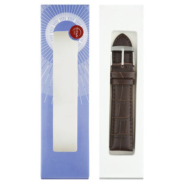 20 mm Brown Genuine Leather Strap for Men - image number 7